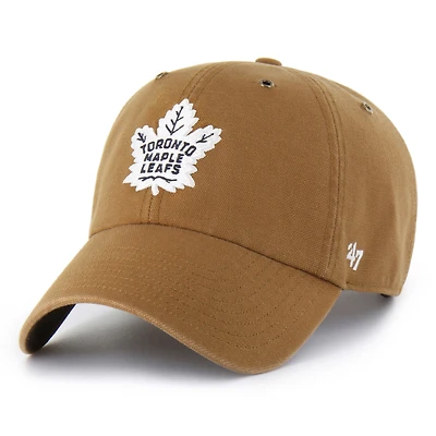 Men's Carhartt x '47 Brown Toronto Maple Leafs Clean Up Adjustable Hat