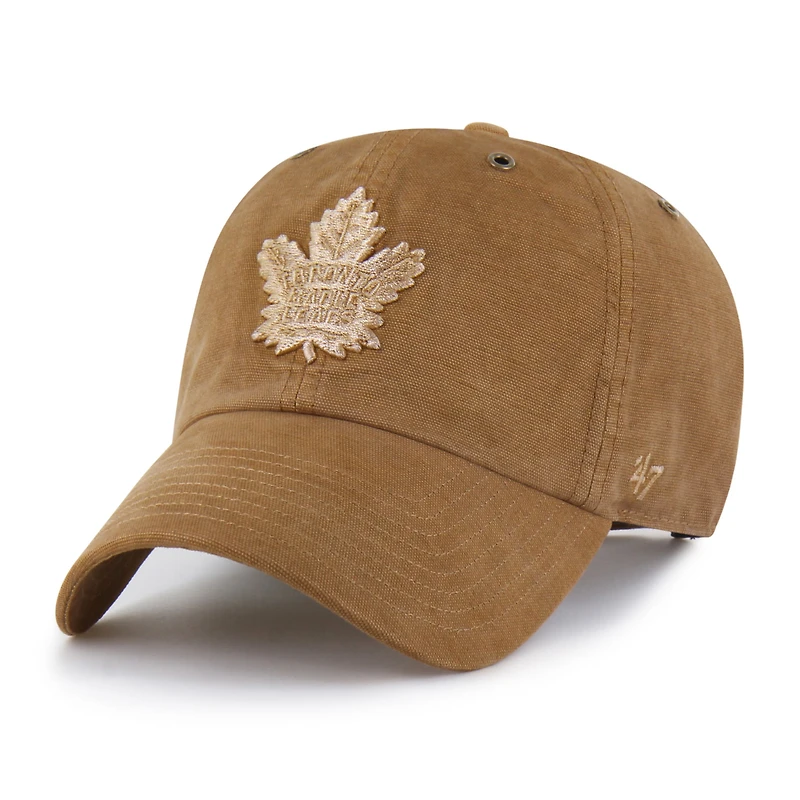 Men's Carhartt x '47 Brown Toronto Maple Leafs Dyed Clean Up Adjustable Hat