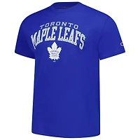 T-shirt bleu Champion pour homme avec logo principal des Maple Leafs de Toronto