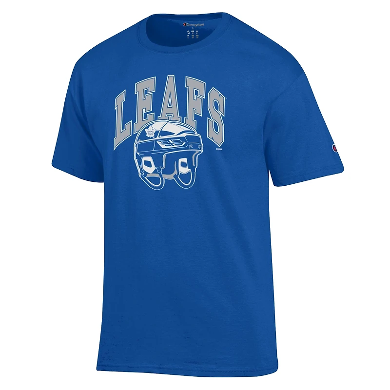 Men's Champion Royal Toronto Maple Leafs Helmet T-Shirt