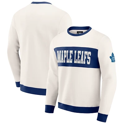 Men's Darius Rucker Collection by Fanatics Cream Toronto Maple Leafs Colorblock Pullover Sweatshirt