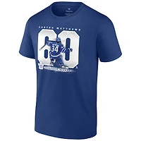 T-shirt bleu Fanatics Auston Matthews des Maple Leafs de Toronto pour hommes, grand et record buts