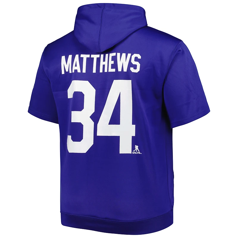 Men's Fanatics Auston Matthews Blue Toronto Maple Leafs Big & Tall Name Number Pullover Hoodie