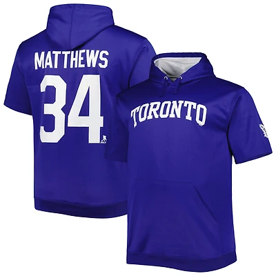 Men's Fanatics Auston Matthews Blue Toronto Maple Leafs Big & Tall Name Number Pullover Hoodie