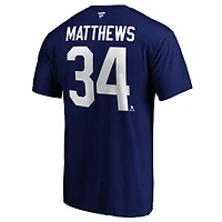 T-shirt bleu avec nom et numéro Auston Matthews des Maple Leafs de Toronto marque fanatiques pour hommes