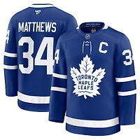Maillot Fanatics Auston Matthews bleu des Maple Leafs de Toronto, domicile, avec écusson du capitaine, pour homme