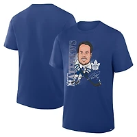 T-shirt caricatural bleu pour homme Auston Matthews des Maple Leafs de Toronto