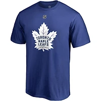 T-shirt authentique avec nom et numéro de pile l'équipe des Maple Leafs Toronto Fanatics Auston Matthews bleu pour hommes
