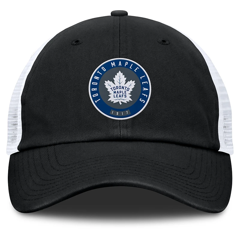 Casquette ajustable Averie Trucker noire/grise pour hommes des Maple Leafs de Toronto Fanatics