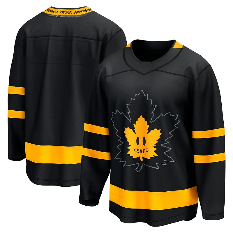 Maillot personnalisé noir Fanatics pour homme des Maple Leafs de Toronto, modèle Breakaway alternatif
