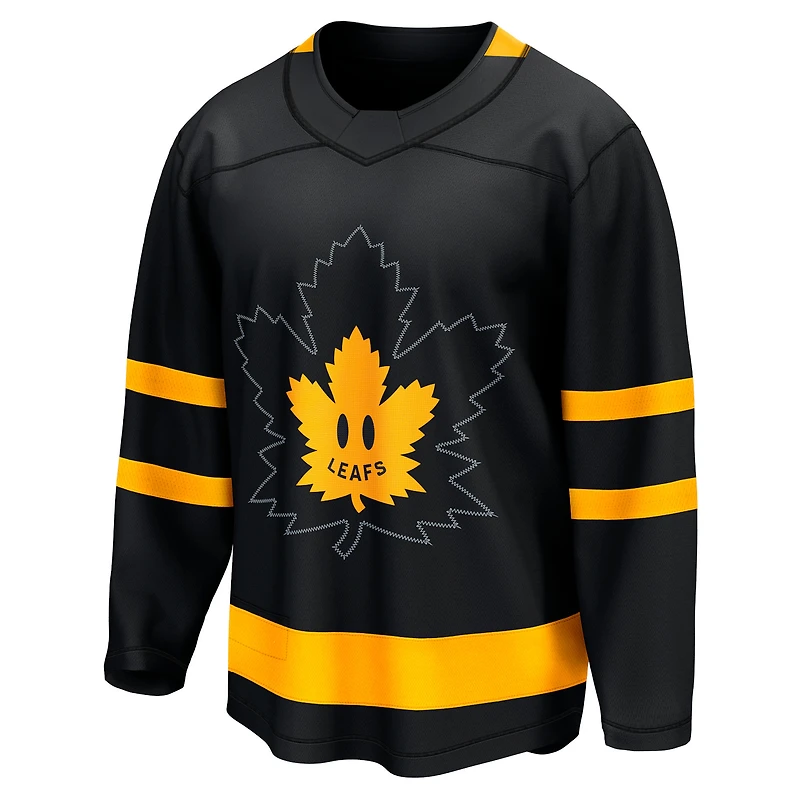 Maillot personnalisé noir Fanatics pour homme des Maple Leafs de Toronto, modèle Breakaway alternatif