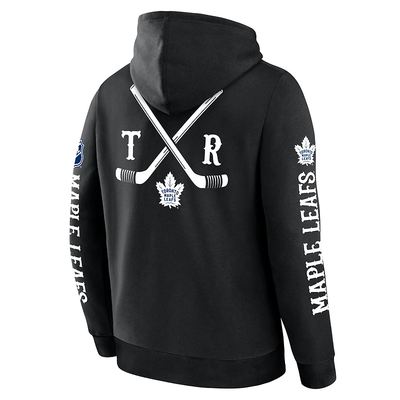 Men's Fanatics Black Toronto Maple Leafs Big City Legacy Fleece Pullover Hoodie