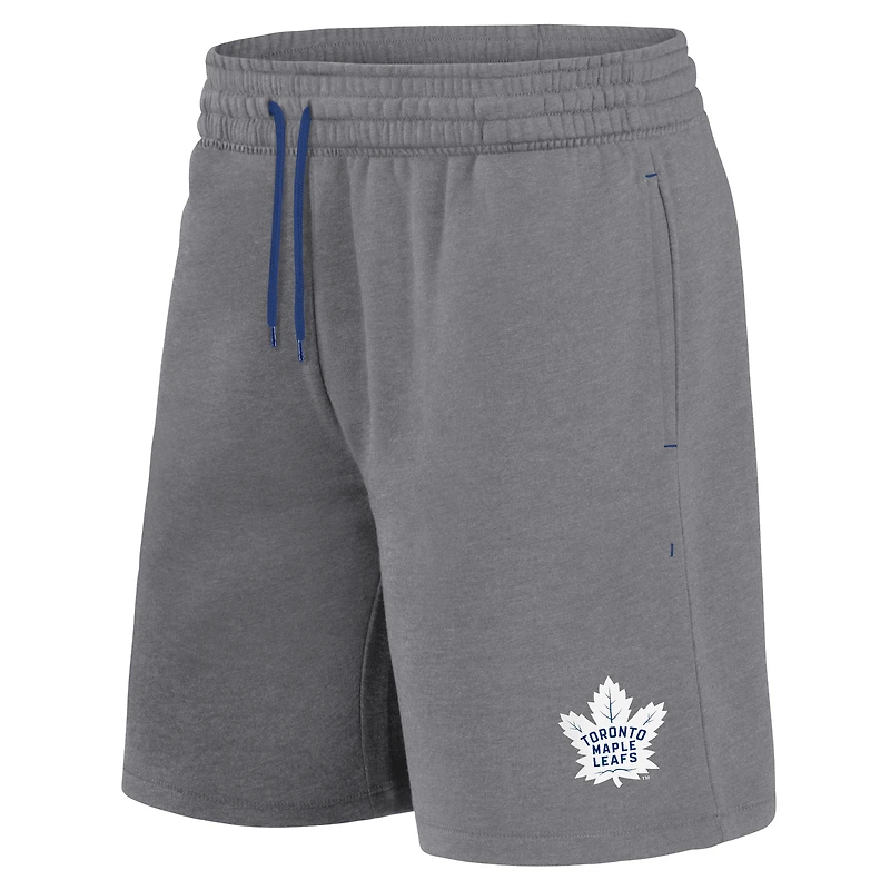 Pack combiné de t-shirts et shorts Humble des Maple Leafs Toronto fanatiques bleu/gris chiné pour hommes