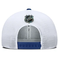 Casquette de camionneur ajustable authentique Pro Rink Lockup bleu/blanc Fanatics pour homme des Maple Leafs de Toronto