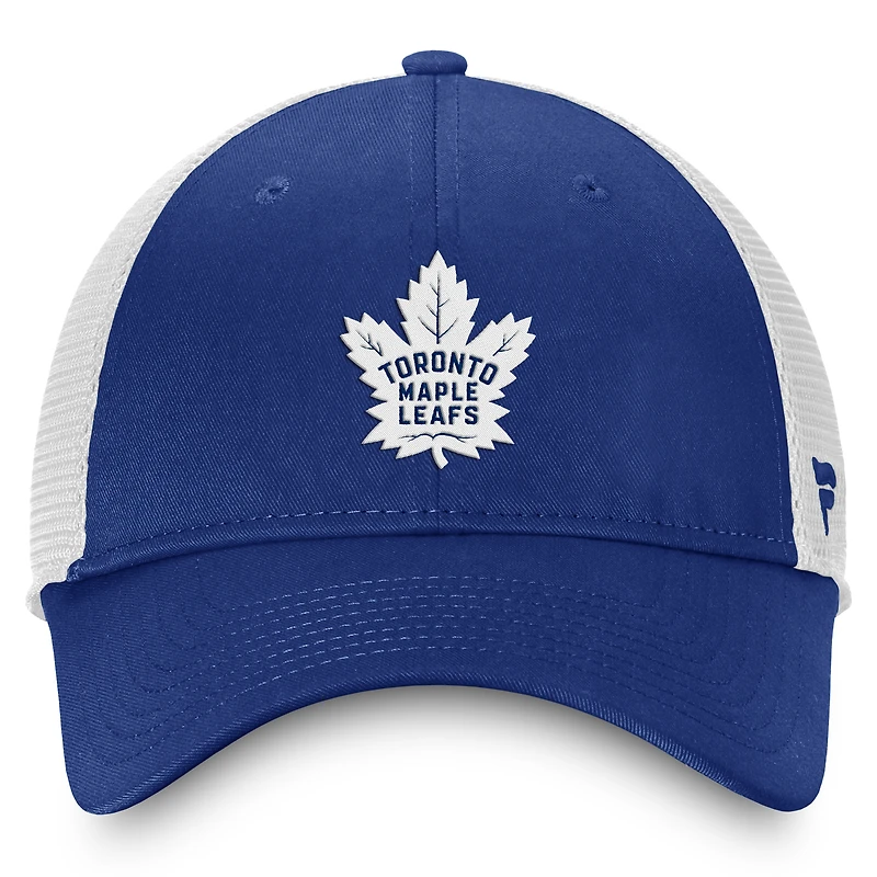 Men's Fanatics Blue/White Toronto Maple Leafs Core Primary Logo Trucker Adjustable Hat