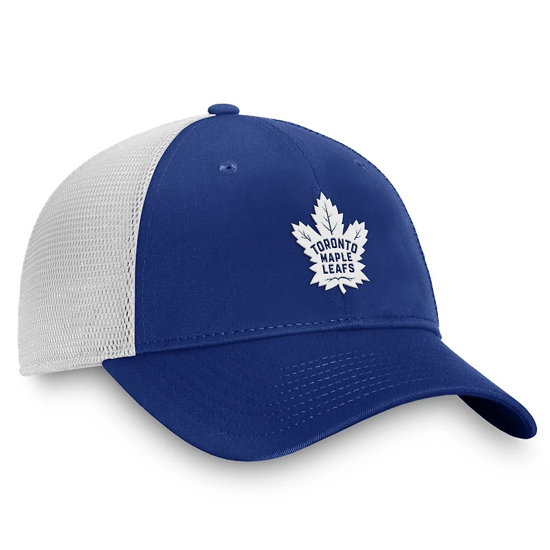 Men's Fanatics Blue/White Toronto Maple Leafs Core Primary Logo Trucker Adjustable Hat