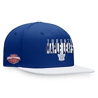 Casquette Snapback à couleurs contrastées fondamentales des Maple Leafs de Toronto Fanatics bleu/blanc pour hommes