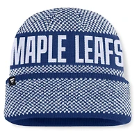 Men's Fanatics Blue/White Toronto Maple Leafs Fundamentals Shelter Cuffed Knit Hat