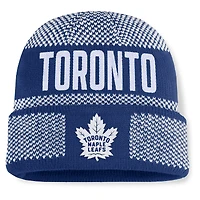 Men's Fanatics Blue/White Toronto Maple Leafs Fundamentals Shelter Cuffed Knit Hat