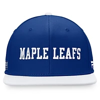 Casquette Snapback emblématique à couleur bloquée des Maple Leafs de Toronto Fanatics bleu/blanc pour hommes