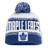 Men's Fanatics Blue/White Toronto Maple Leafs Thrive Cuffed Knit Hat with Pom