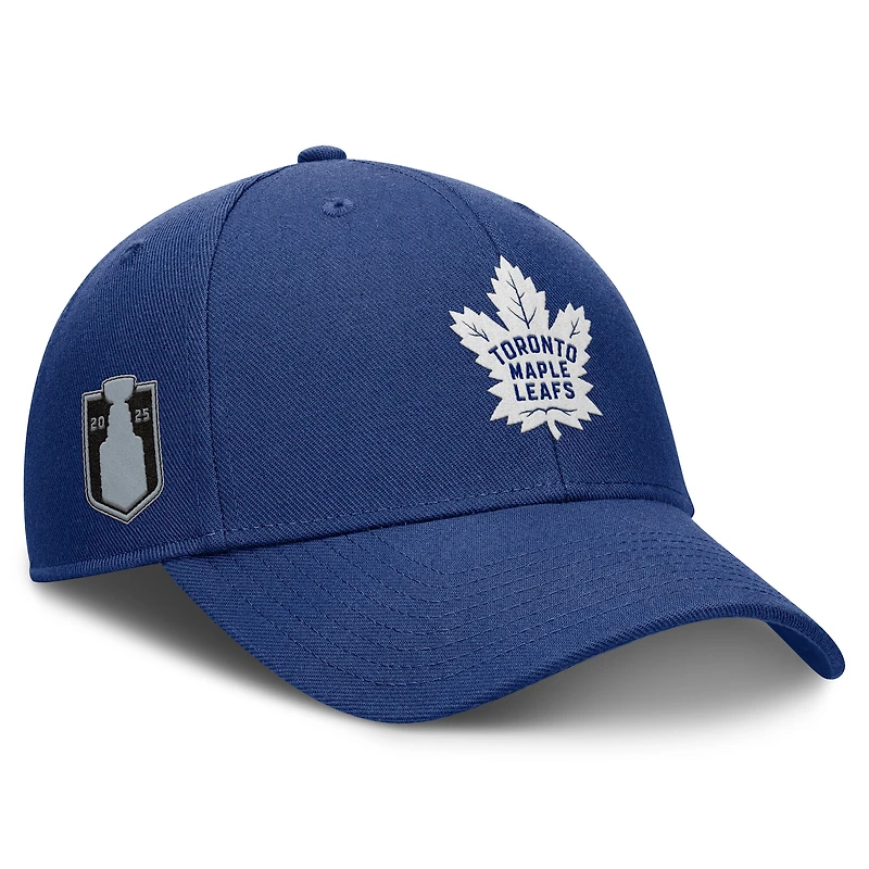 Casquette ajustable structurée Fanatics bleue pour homme des Maple Leafs de Toronto, séries éliminatoires de la Coupe Stanley 2025