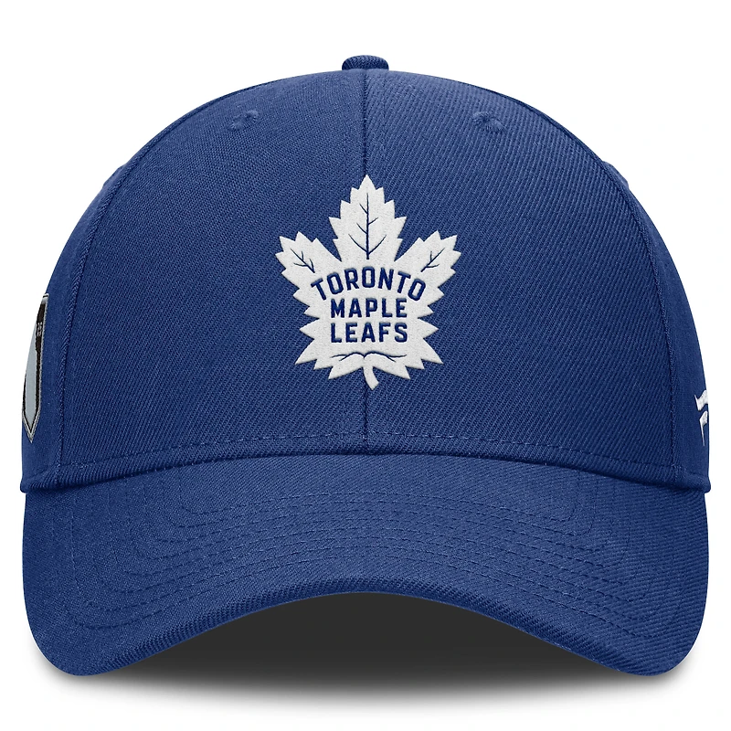 Casquette ajustable structurée Fanatics bleue pour homme des Maple Leafs de Toronto, séries éliminatoires de la Coupe Stanley 2025