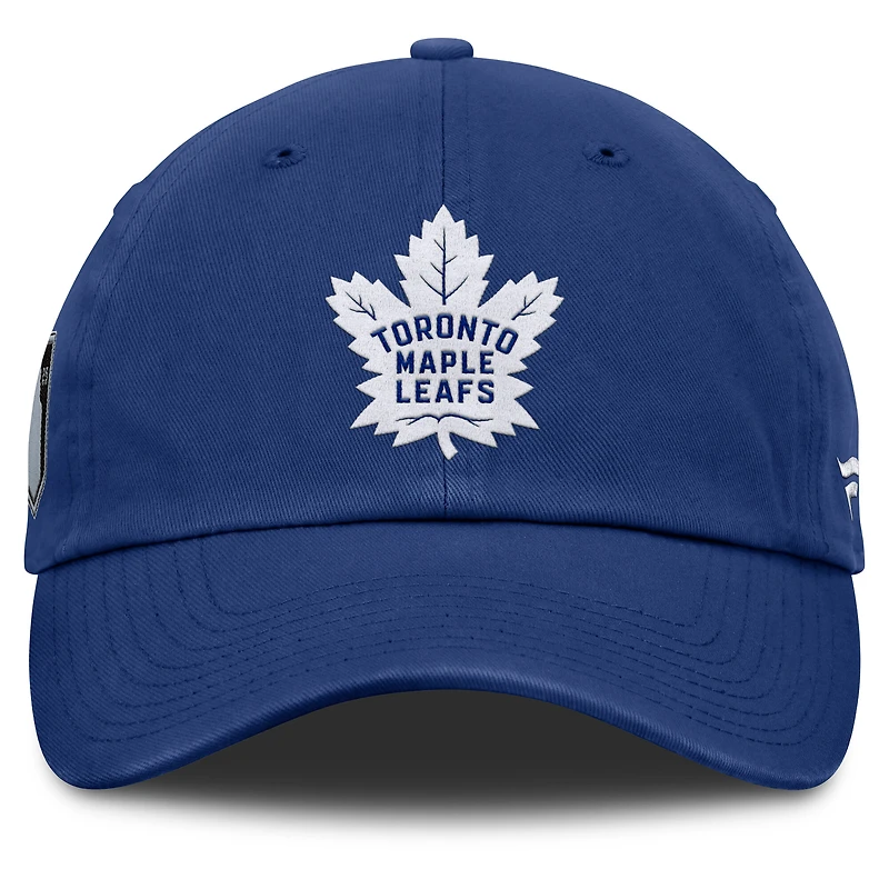 Casquette ajustable non structurée Fanatics bleue pour homme des Maple Leafs de Toronto, séries éliminatoires de la Coupe Stanley 2025