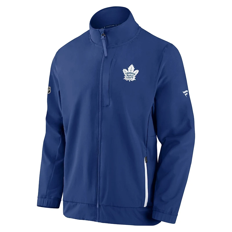 Veste bleue entièrement zippée Fanatics pour hommes des Maple Leafs de Toronto Authentic Pro Rink Coaches