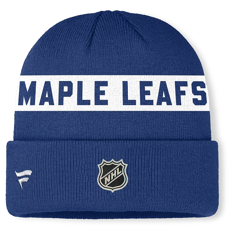 Men's Fanatics Blue Toronto Maple Leafs Authentic Pro Rink Cuffed Knit Hat