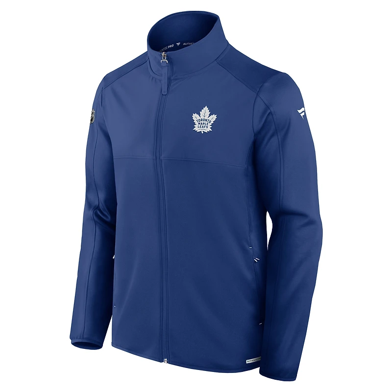 Veste polaire entièrement zippée Fanatics Blue Toronto Maple Leafs Authentic Pro Rink pour homme