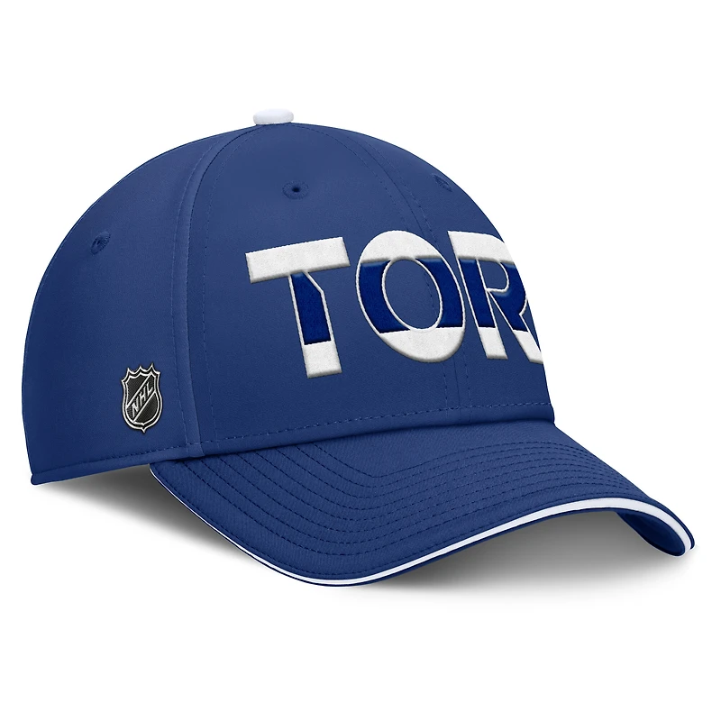 Casquette Fanatics bleue authentique Pro Rink Flex des Maple Leafs de Toronto pour homme
