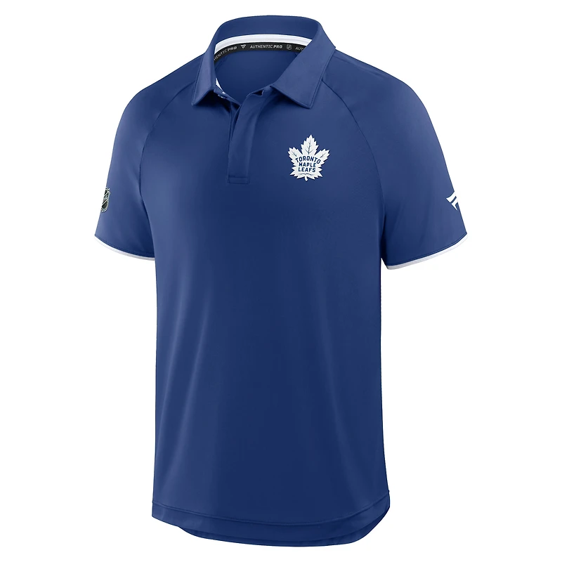 Polo raglan authentique Pro Rink bleu Fanatics pour homme des Maple Leafs de Toronto
