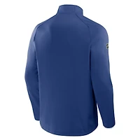 Pull raglan bleu à quart de zip pour homme des Maple Leafs Toronto Authentic Pro Rink