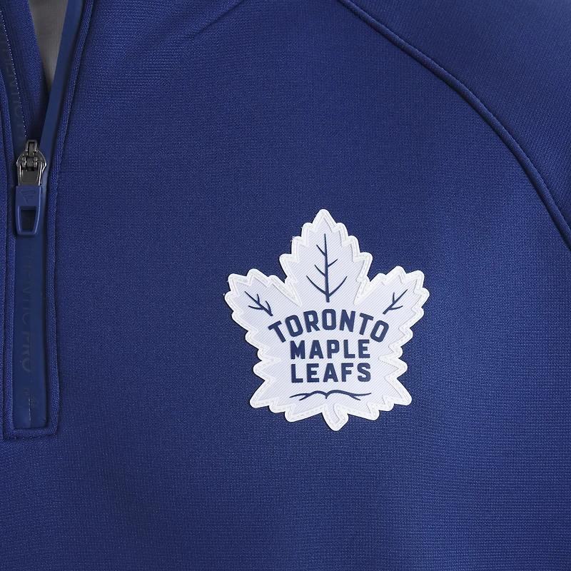 Men's Fanatics Blue Toronto Maple Leafs Authentic Pro Rink Raglan Quarter-Zip Pullover
