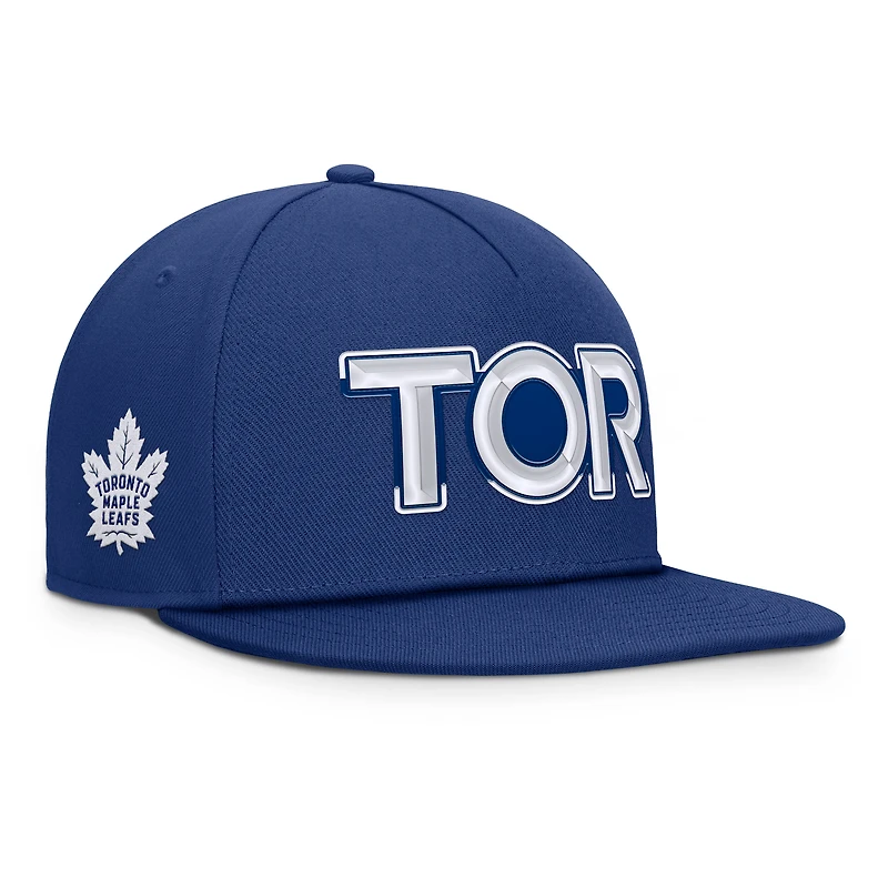 Men's Fanatics Blue Toronto Maple Leafs Authentic Pro Rink Team Code Snapback Hat