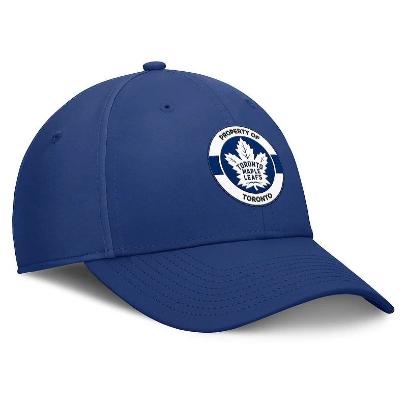 Casquette Fanatics bleue authentique Pro Train Flex des Maple Leafs de Toronto pour homme