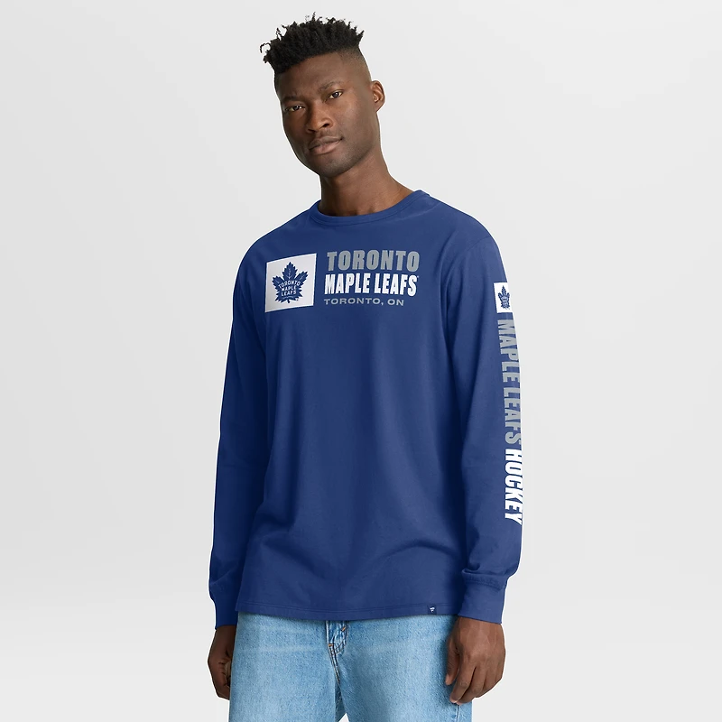 Men's Fanatics Blue Toronto Maple Leafs Goal Crease Legacy Long Sleeve T-Shirt