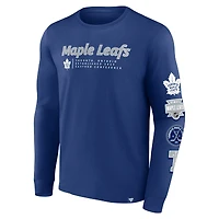T-shirt bleu à manches longues Fanatics pour hommes des Maple Leafs de Toronto Strike the Goal
