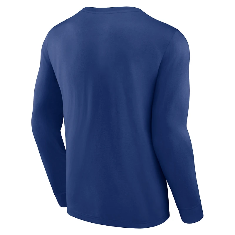 T-shirt bleu à manches longues Fanatics pour hommes des Maple Leafs de Toronto Strike the Goal