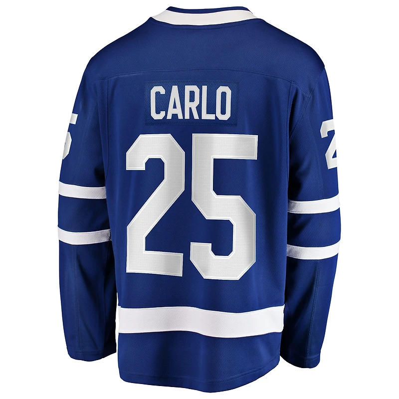 Maillot Breakaway à domicile bleu des Maple Leafs de Toronto Brandon Carlo pour hommes Fanatics
