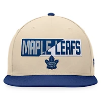 Casquette Snapback Goalaso des Maple Leafs de Toronto Fanatics pour hommes crème/bleu