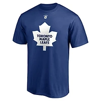Hommes fanatiques de marque Curtis Joseph Blue Toronto Maple Leafs Authentic Stack Nom et numéro du joueur retraité - T-shirt