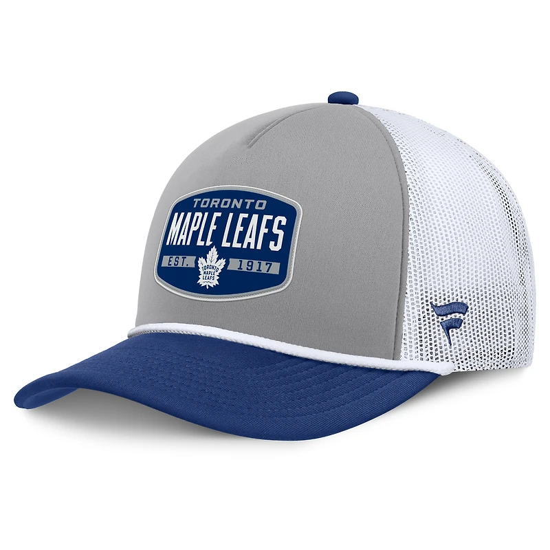 Men's Fanatics Gray/Blue Toronto Maple Leafs A-Frame Adjustable Hat