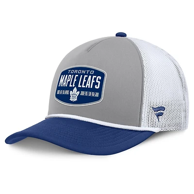 Men's Fanatics Gray/Blue Toronto Maple Leafs A-Frame Adjustable Hat