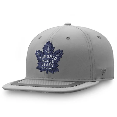 Men's Fanatics Gray Toronto Maple Leafs Authentic Pro Home Ice Snapback Hat