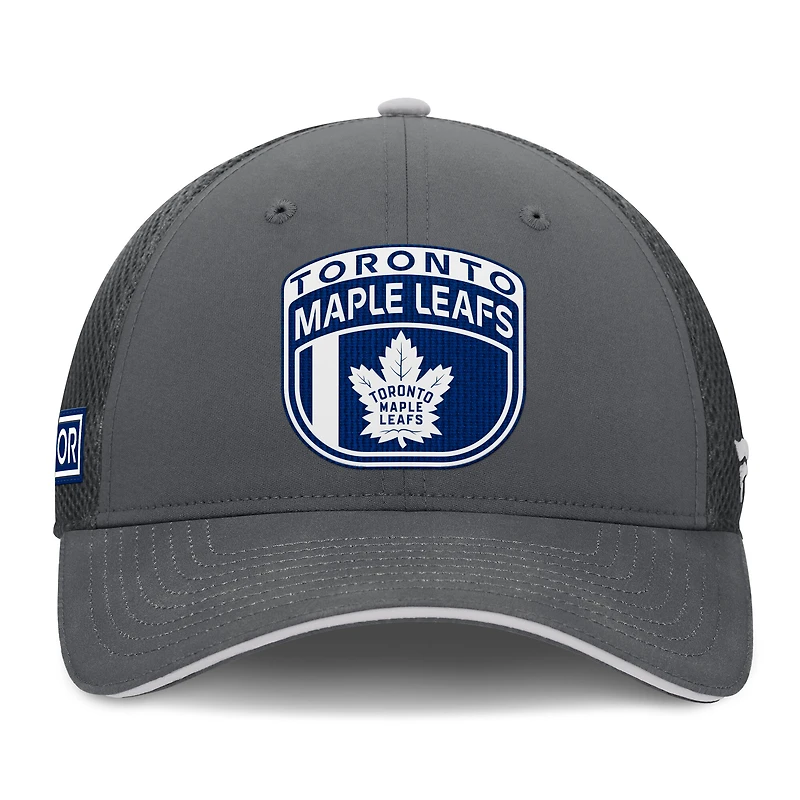 Casquette ajustable pour homme Fanatics Toronto Maple Leafs Authentic Pro Home Ice Trucker grise