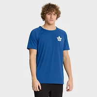 T-shirt raglan authentique Pro Rink Fanatics bleu chiné pour homme des Maple Leafs de Toronto