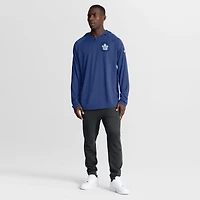 Men's Fanatics Heather Blue Toronto Maple Leafs Authentic Pro Rink Raglan Pullover Hoodie