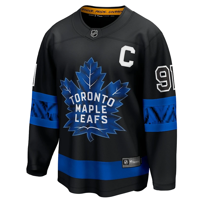 Fanatics pour hommes John Tavares noir Toronto Maple Leafs - Maillot de joueur réversible Alternate Premier Breakaway